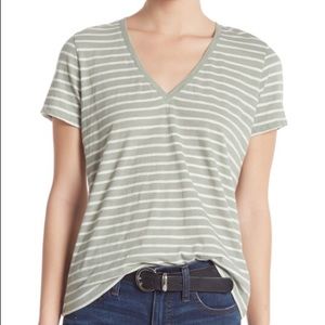 Madewell Theresa Striped V-Neck Striped T-Shirt M